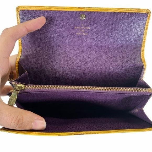 Authentic Louis Vuitton Wallet Long Portefeiulle Sarah Epi Yellow LV Vintage - Picture 7 of 12